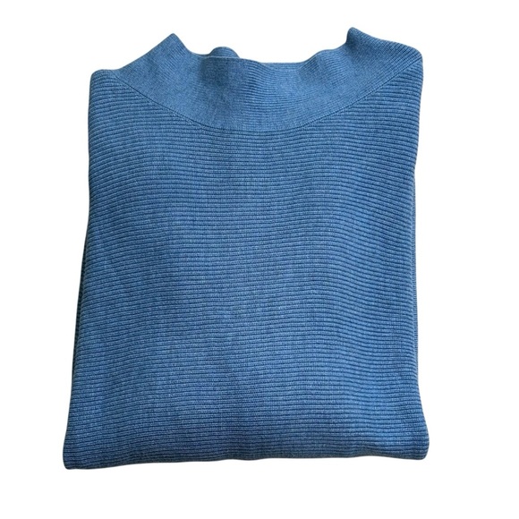 Lululemon Women’s XL Blue Boxy Cotton-Blend Mock Neck Knit Pullover Sweater - Picture 9 of 10